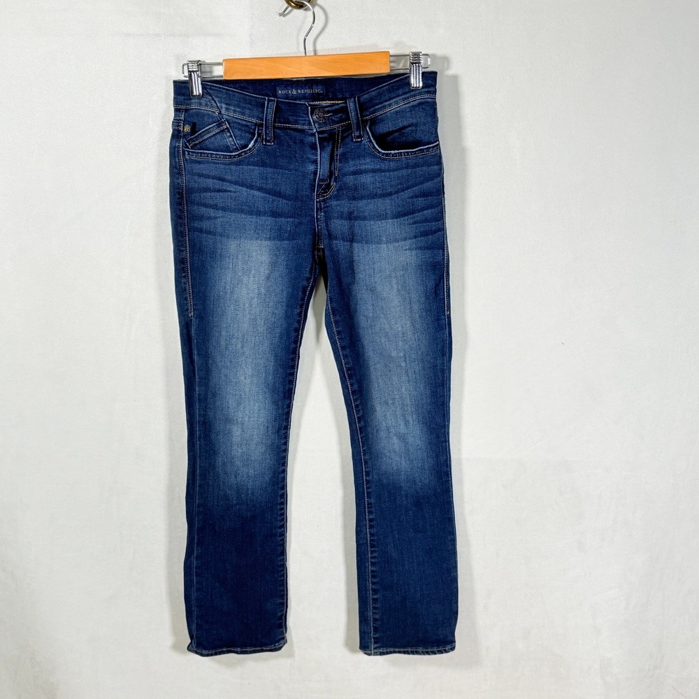 Rock‎ & Republic Women's Studded Pocket Dark Wash Bootcut Jeans